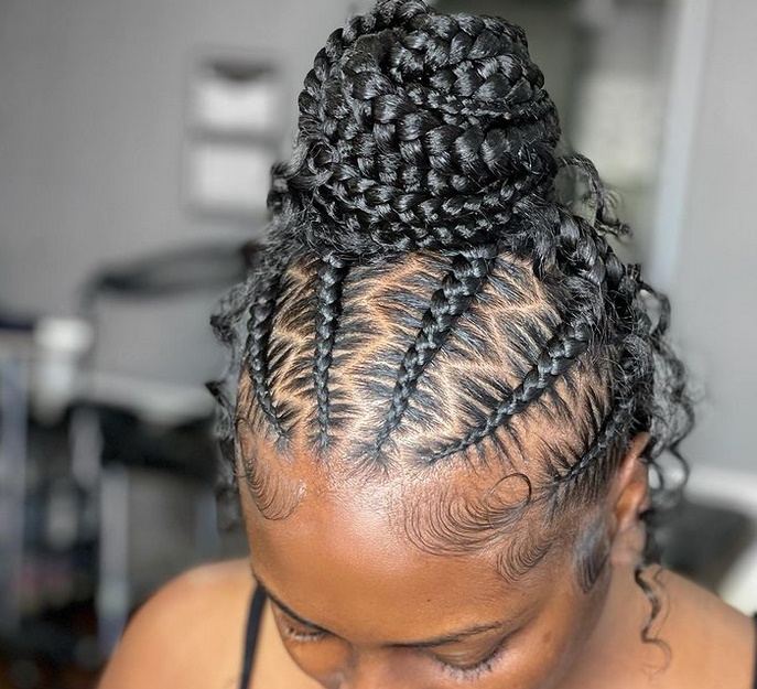 Half cornrows half braids  Quick braided hairstyles, Ghana braids