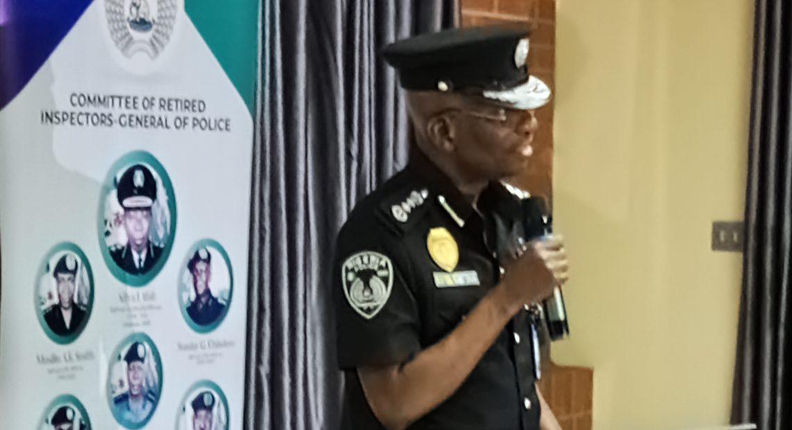 Acting Inspector General of Police, Kayode Egbetokun speaking at